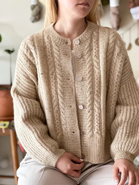 Cable Brioche Cardigan Knitting Pattern