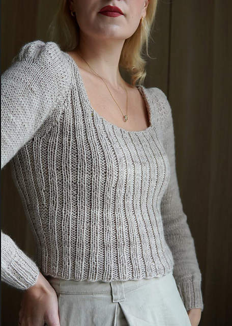 Ribbed Blouse Knitting Pattern