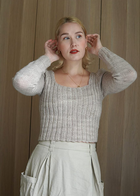 Ribbed Blouse Knitting Pattern