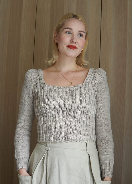 Ribbed Blouse Knitting Pattern