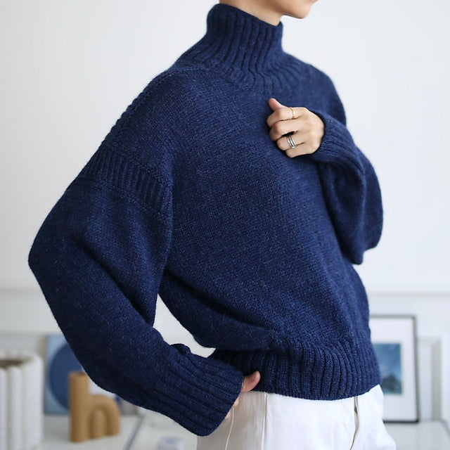 Ribbed Shoulder Sweater Knitting Pattern
