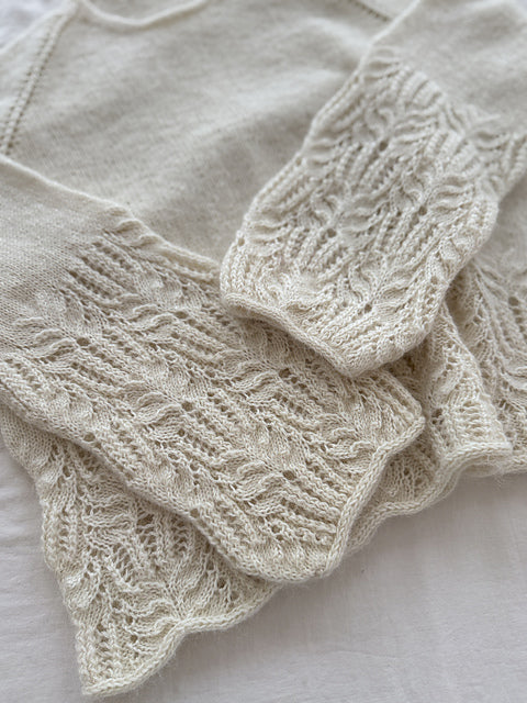 Lace Hem Balloon Sleeve Sweater Knitting Pattern