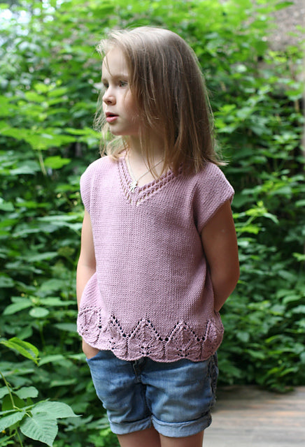 Lace Hem Tee Knitting Pattern
