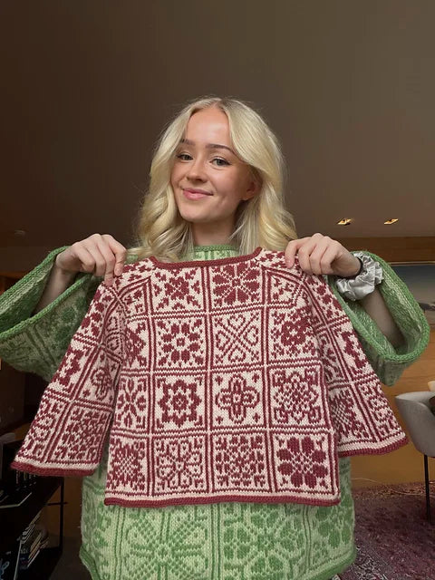 Flower Sweater Knitting  Pattern