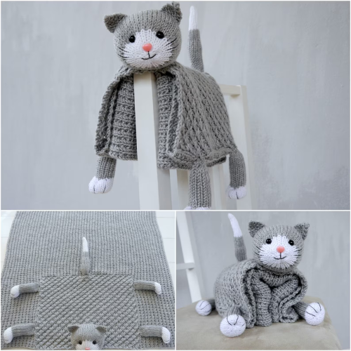 Kitten Baby Blanket Knitting Pattern