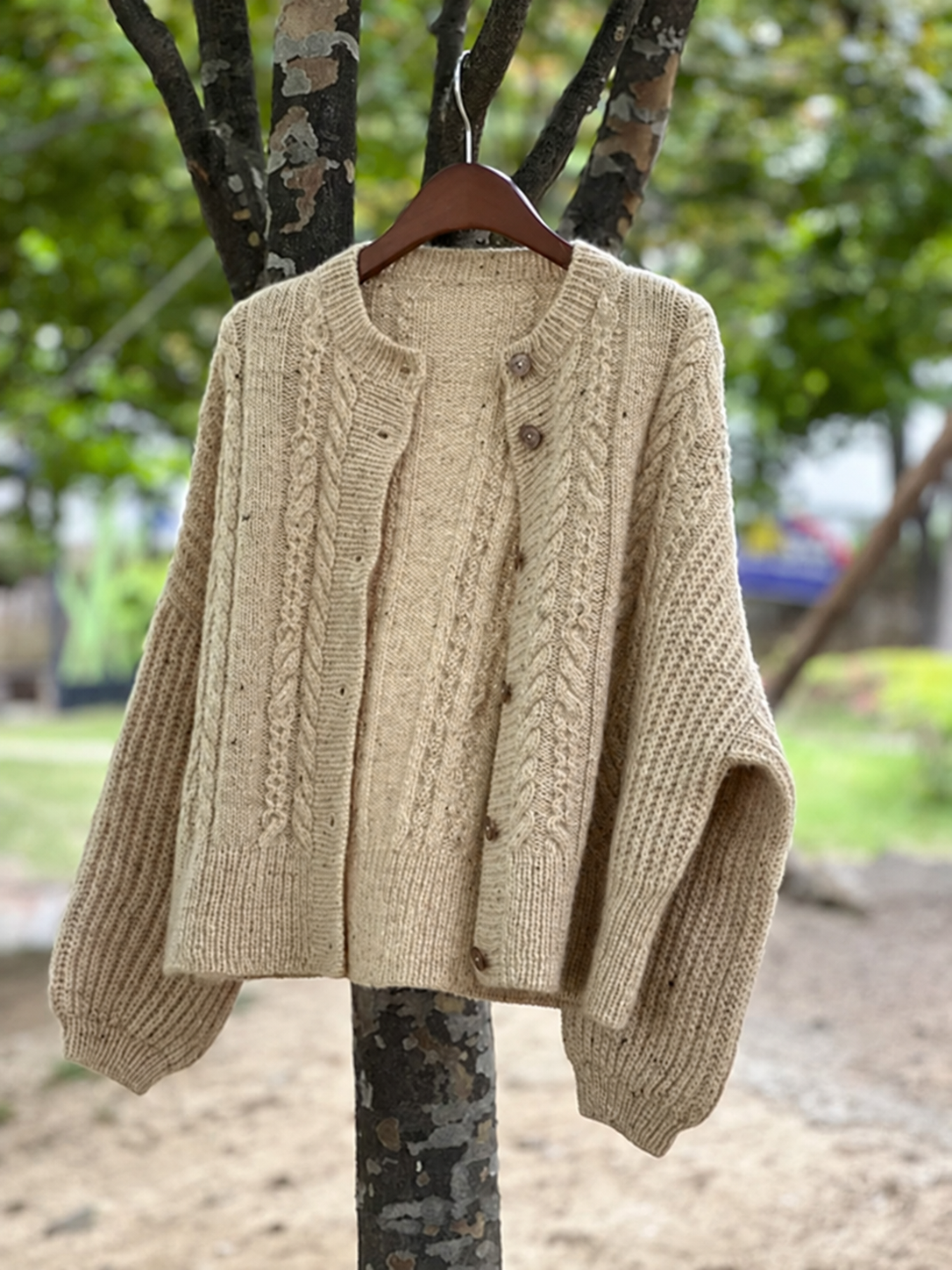 Cable Brioche Cardigan Knitting Pattern