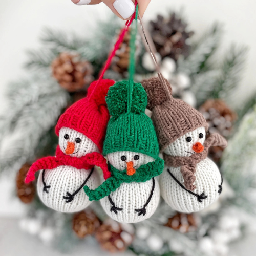 Snowman Ornaments Knitting Pattern