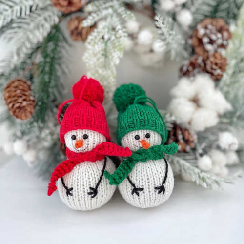 Snowman Ornaments Knitting Pattern