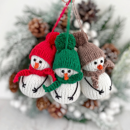 Snowman Ornaments Knitting Pattern