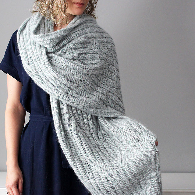Reversible Ribbed Wrap Knitting Pattern