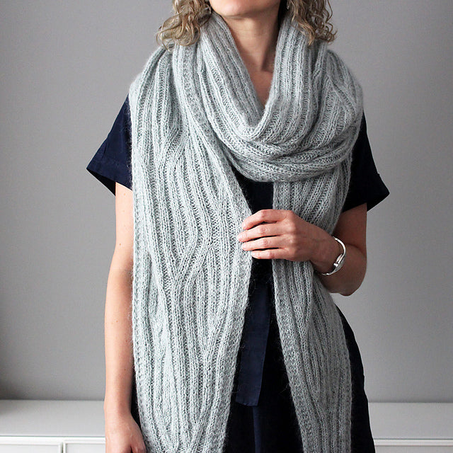 Reversible Ribbed Wrap Knitting Pattern