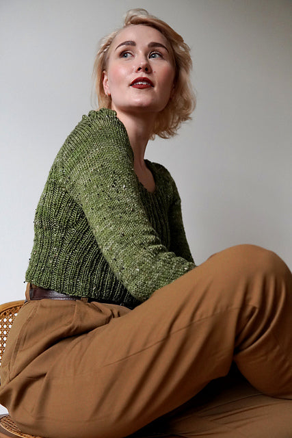 Ribbed Blouse Knitting Pattern
