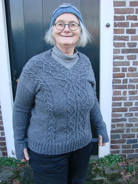 Cable V Neck Sweater Knitting Pattern
