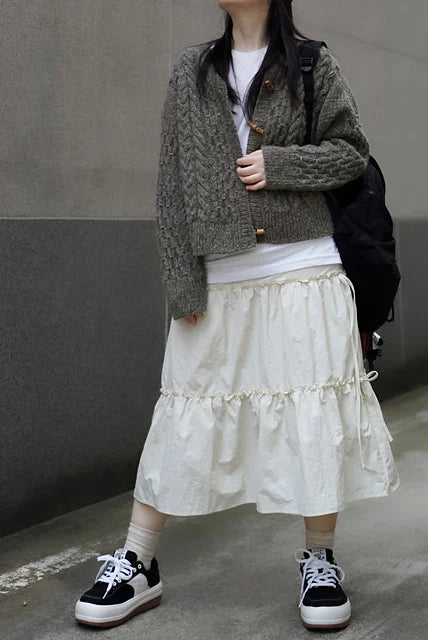 Smocked Cable Cardigan Knitting Pattern
