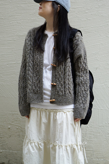 Smocked Cable Cardigan Knitting Pattern