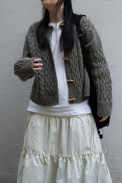 Smocked Cable Cardigan Knitting Pattern
