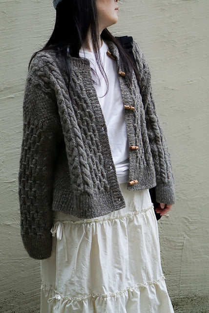 Smocked Cable Cardigan Knitting Pattern