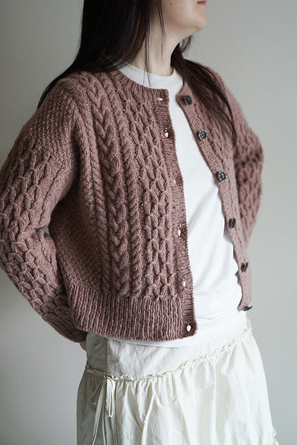 Smocked Cable Cardigan Knitting Pattern