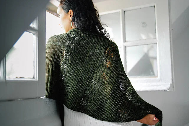 Leaf Shape Lace Shawl Knitting Pattern