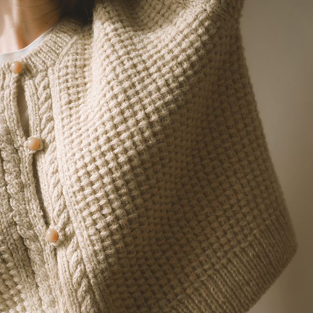 Textured Cable Cardigan Knitting Pattern