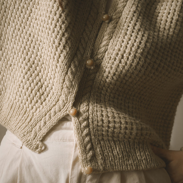 Textured Cable Cardigan Knitting Pattern