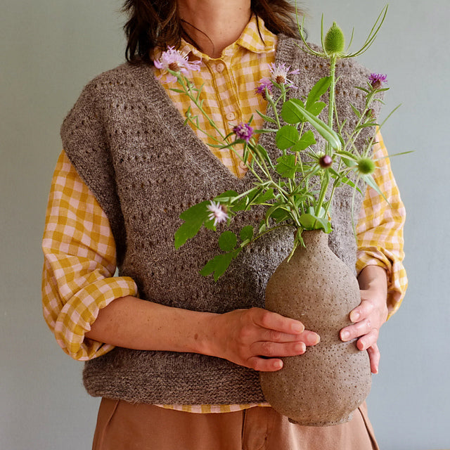 Textured V-Neck Vest Knitting Pattern