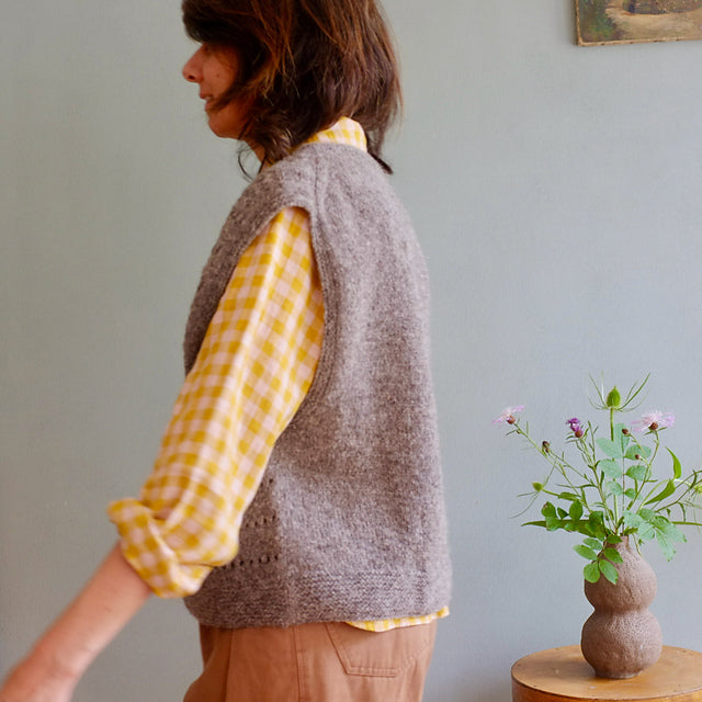 Textured V-Neck Vest Knitting Pattern