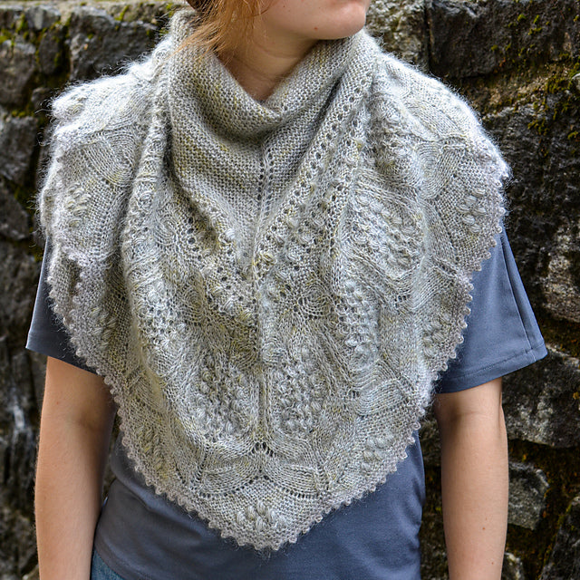 Soft Silver Shawl Knitting Pattern
