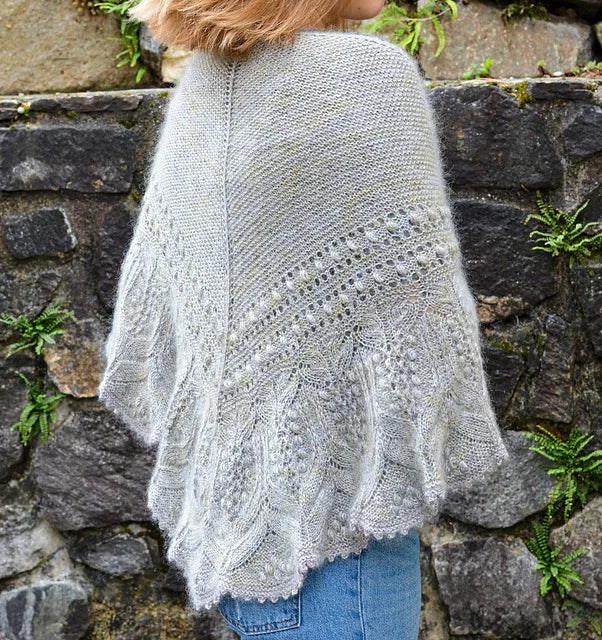 Soft Silver Shawl Knitting Pattern