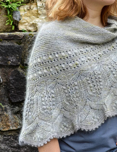 Soft Silver Shawl Knitting Pattern