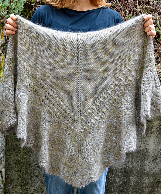 Soft Silver Shawl Knitting Pattern