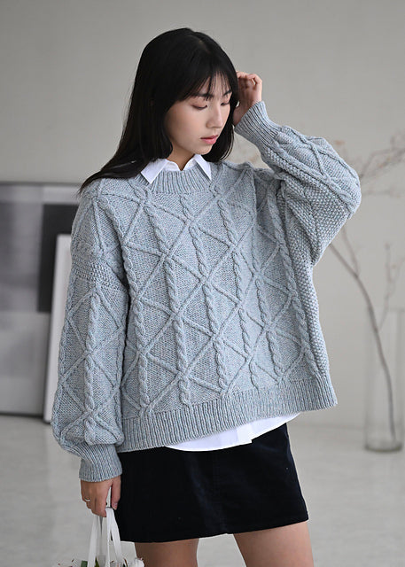 Oversized Cable Sweater Knitting Pattern