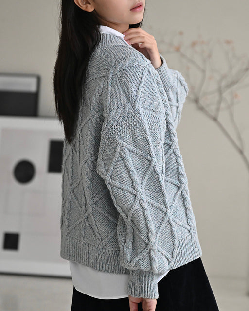 Oversized Cable Sweater Knitting Pattern