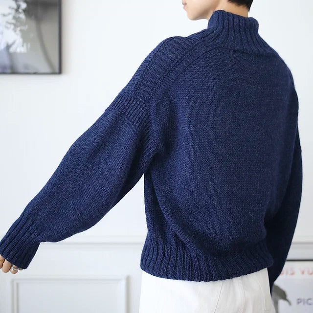 Ribbed Shoulder Sweater Knitting Pattern