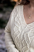 Cable V Neck Sweater Knitting Pattern