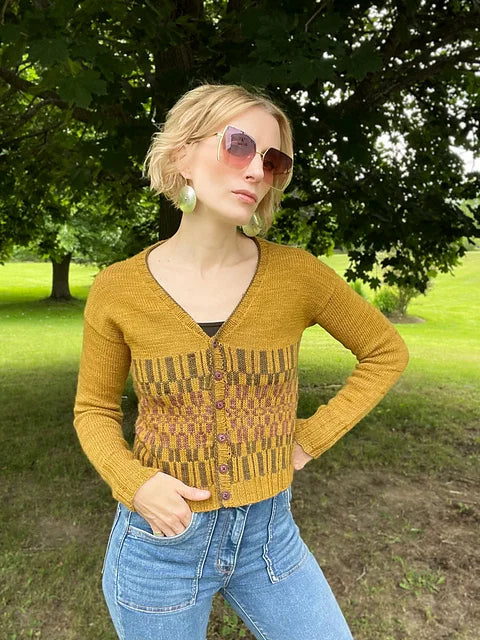 Button Neck Cardigan Knitting Pattern