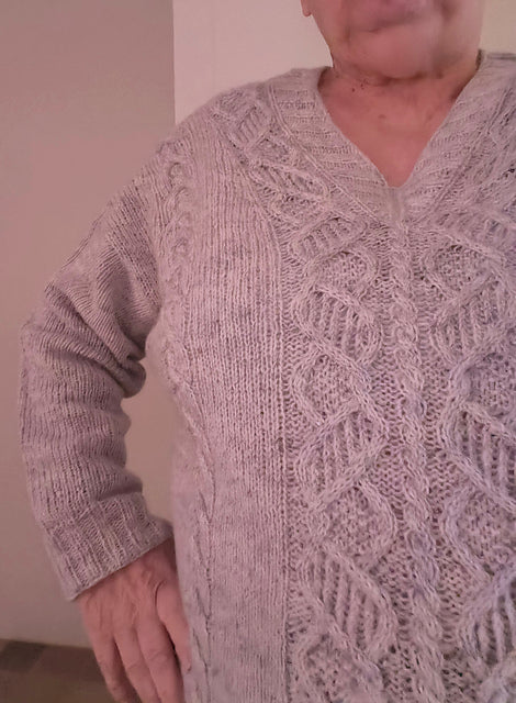 Cable V Neck Sweater Knitting Pattern