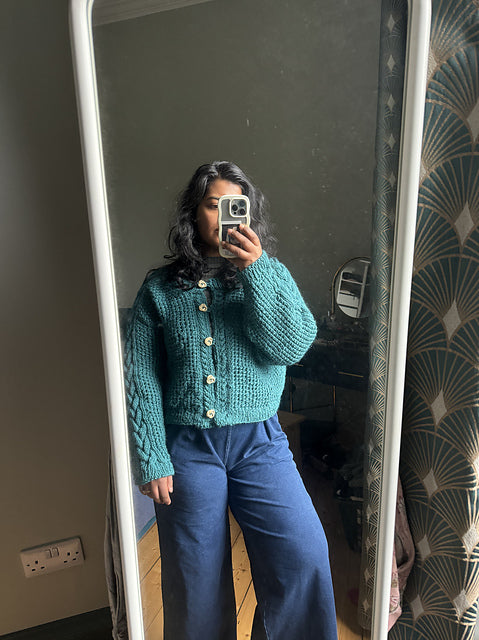 Textured Cable Cardigan Knitting Pattern