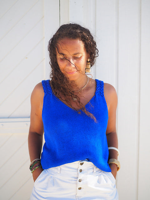 Cable Strap Tank Knitting Pattern