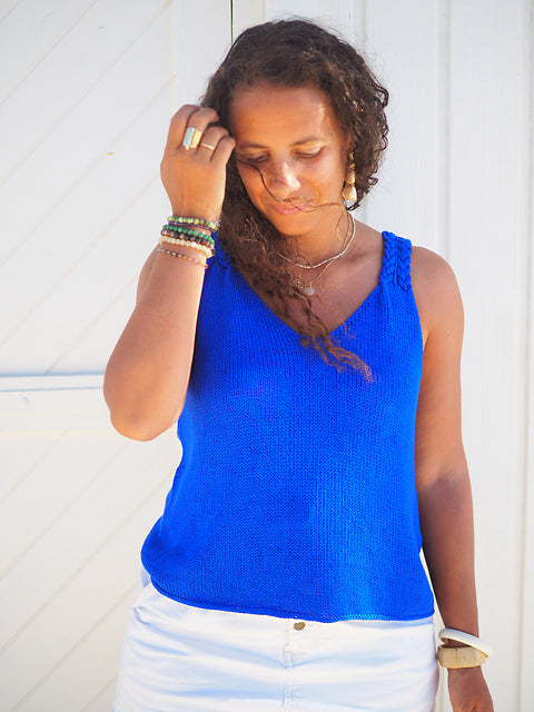 Cable Strap Tank Knitting Pattern