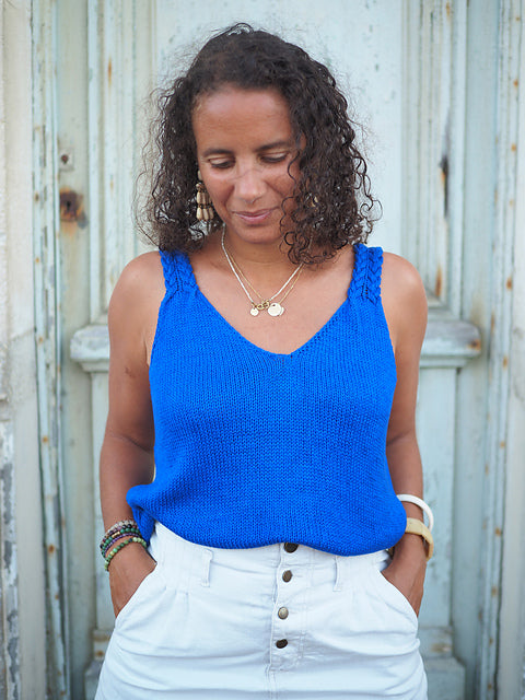 Cable Strap Tank Knitting Pattern