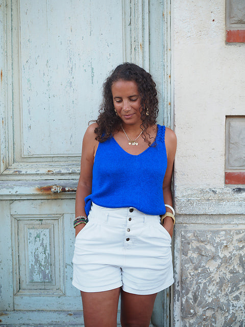 Cable Strap Tank Knitting Pattern