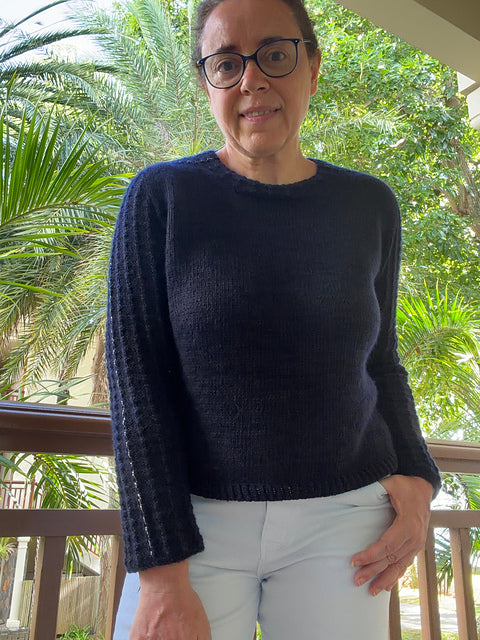 Textured Sleeve Sweater Knitting Pattern