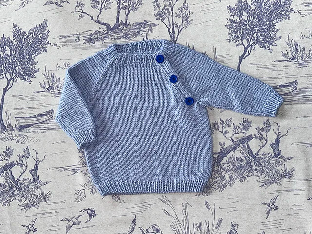 Kids Button Sweater Knitting Pattern