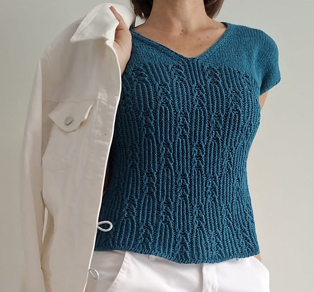 Textured Summer Tee Knitting Pattern