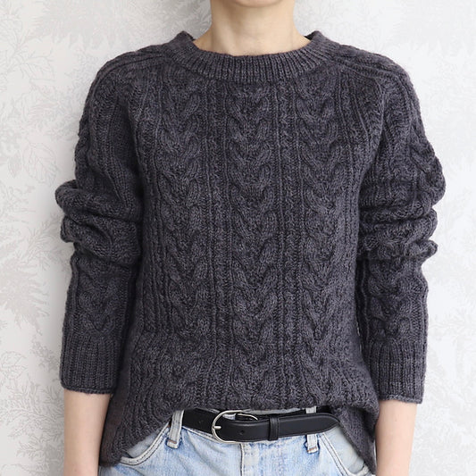 Saddle Shoulder Cable Sweater Knitting Pattern