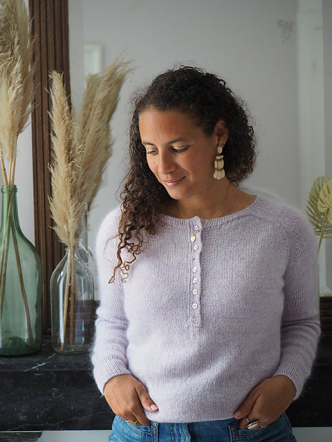 Button Neck Sweater Knitting Pattern