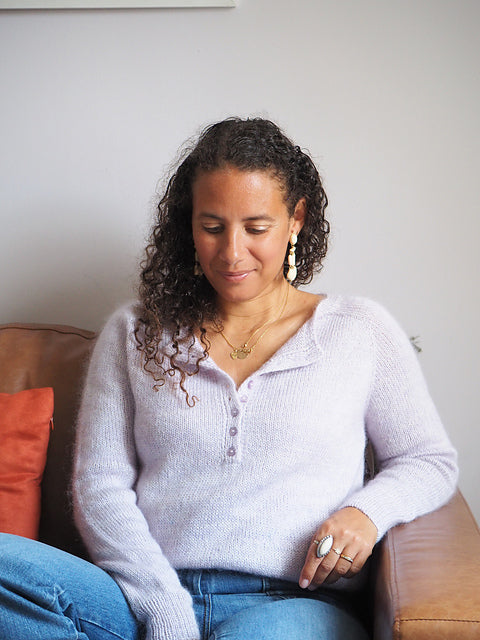 Button Neck Sweater Knitting Pattern