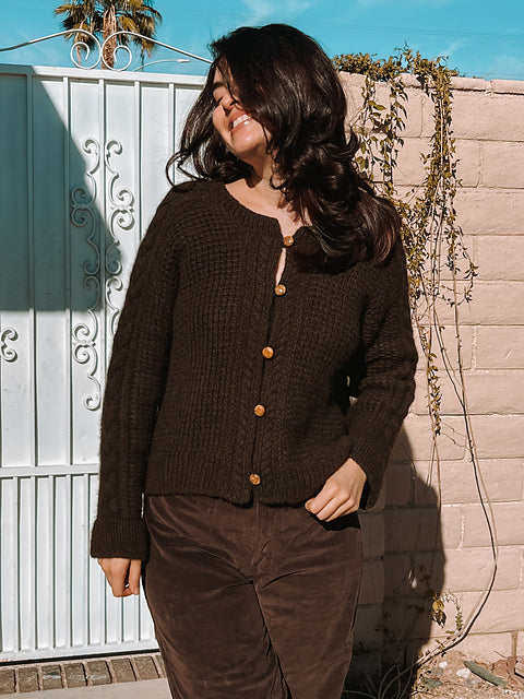 Textured Cable Cardigan Knitting Pattern