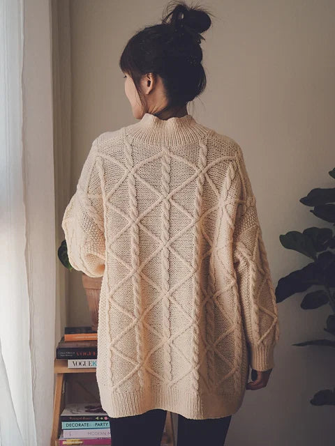 Oversized Cable Sweater Knitting Pattern